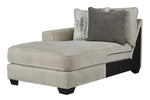 Ardsley 3-Pc Pewter Chenille Fabric LAF Sectional Sofa