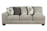 Ardsley 3-Pc Pewter Chenille Fabric RAF Sectional Sofa