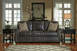 Breville Charcoal Faux Leather Sofa (Oversized)