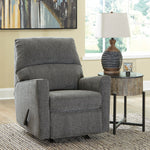 Dalhart Charcoal Fabric Manual Rocker Recliner