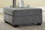 Dalhart Charcoal Fabric Oversized Accent Ottoman