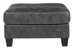 Venaldi Gunmetal Faux Leather Ottoman