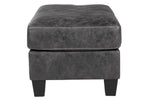 Venaldi Gunmetal Faux Leather Ottoman