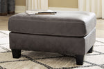 Venaldi Gunmetal Faux Leather Ottoman