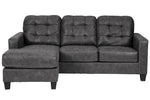 Venaldi Gunmetal Faux Leather Reversible Sofa Chaise