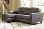 Venaldi Gunmetal Faux Leather Reversible Sofa Chaise