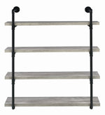 Berkley Grey Driftwood Wood/Black Metal 40"W Wall Rack