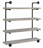 Berkley Grey Driftwood Wood/Black Metal 40"W Wall Rack