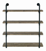 Berkley Rustic Oak Wood/Black Metal 40"W Wall Shelf