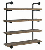 Berkley Rustic Oak Wood/Black Metal 40"W Wall Shelf