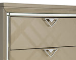 Bijou Champagne Metallic Wood 2-Drawer Nightstand