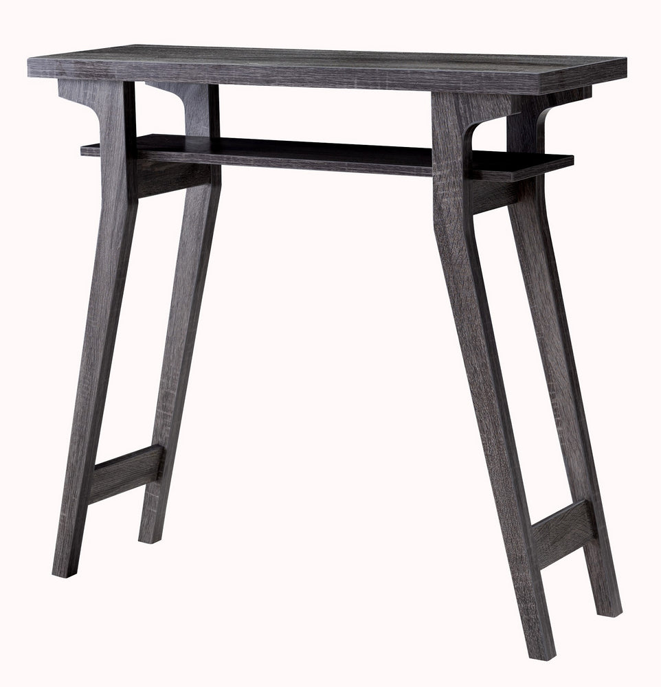 Sayen Distressed Grey Wood 2-Tier Console Table