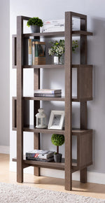 Camellia Walnut Oak Wood 5-Tier Bookcase