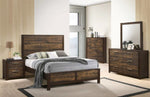 Caris Brown Wood 5-Drawer Chest