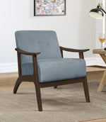 Carlson Blue Gray Velvet Fabric Accent Chair