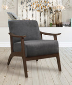 Carlson Dark Gray Velvet Fabric Accent Chair