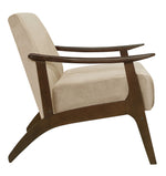 Carlson Light Brown Velvet Fabric Accent Chair