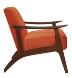 Carlson Orange Velvet Fabric Accent Chair