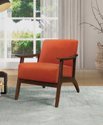 Carlson Orange Velvet Fabric Accent Chair