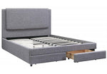 Ciara Stone Ash Faux Linen Cal King Platform Storage Bed