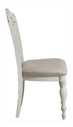 Cinderella Gray Fabric/Antique White Wood Side Chair