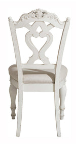 Cinderella Gray Fabric/Antique White Wood Side Chair