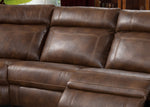 Clark 6Pc Brown Fabric Manual Recliner Sectional Sofa