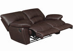 Clifford 3-Pc Chocolate Leather Manual Recliner Sofa Set