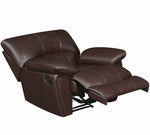 Clifford 3-Pc Chocolate Leather Manual Recliner Sofa Set