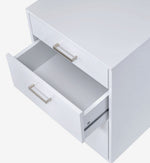 Coleen White High Gloss Wood Cabinet with 3 Drawers