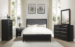 Cordelia Espresso Wood/Gray Fabric King Bed