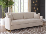 Corliss Contemporary Beige Velvet 2-Seat Sofa (Oversized)