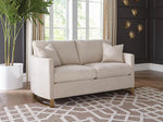 Corliss Contemporary Beige Velvet Loveseat