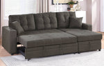 Corrie Ash Black Reversible Sectional with Pull-Out Bed