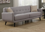 Crystal 2-Piece Gray Fabric Tufted Sofa Set