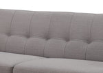 Crystal 2-Piece Gray Fabric Tufted Sofa Set