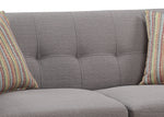 Crystal 2-Piece Gray Fabric Tufted Sofa Set