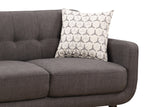 Crystal 3-Piece Charcoal Fabric Tufted Sofa Set