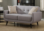 Crystal 3-Piece Gray Fabric Tufted Sofa Set