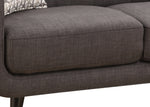 Crystal Charcoal Fabric Loveseat with 2 Accent Pillows