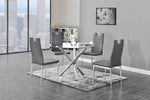 Shiloh Clear Glass/Chrome Metal Dining Table