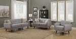 Crystal Gray Fabric Loveseat with 2 Accent Pillows