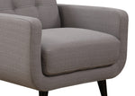 Crystal Gray Fabric Tufted Arm Chair