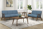 Damala Blue Textured Fabric Sofa