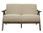 Damala Light Brown Textured Fabric Loveseat