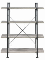 Delray Grey Driftwood Wood/Black Metal Bookcase