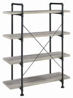 Delray Grey Driftwood Wood/Black Metal Bookcase