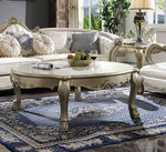 Dresden II Gold Patina & Bone Wood Coffee Table