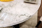 Elfredo White Marble/Black Wood Dining Table