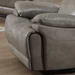 Estella Gray Leather Gel Manual Recliner